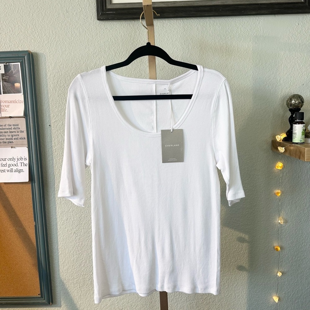 Everlane | THE LUXE RIB SCOOP-NECK TEE - Picture 5 of 11